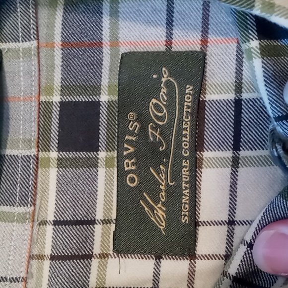 Orvis Signature Collection Size Large Cotton/Wool Blend Black/Tan Plaid - Picture 6 of 9